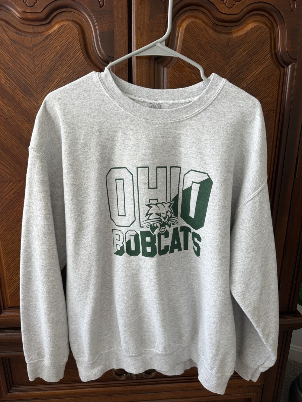 Gray Ohio University Bobcats Crewneck Sweatshirt